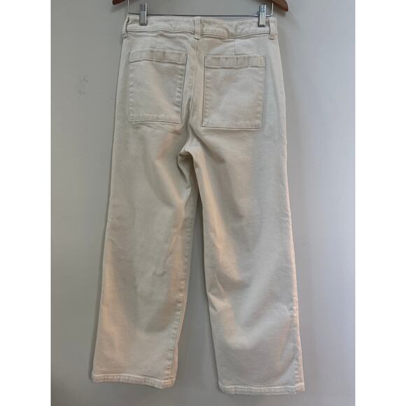 J Crew Mid rise Wide Leg Jean Ecru Cream Size 27 Boho Preppy Casual Everyday - Picture 3 of 5